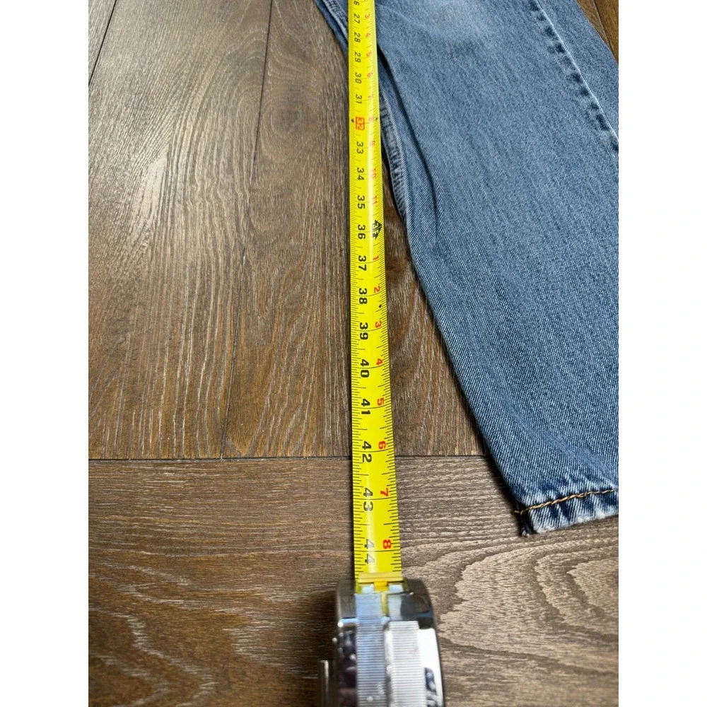 Classic Levi's 505 Distressed Men's 34x34 Light Blue Distressed Straight Leg